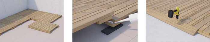 Modular Timber Decking Tiles