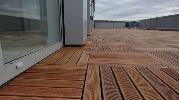 ipe decking built to door threshold