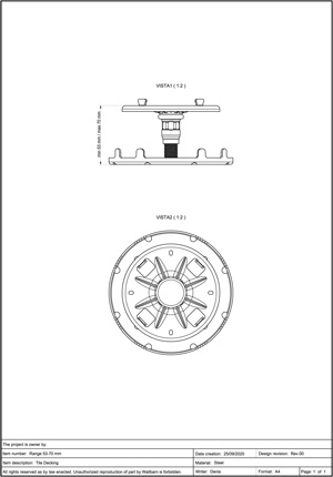 Class A2-s1, d0 Pedestal for Decking 53-70mm