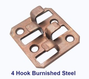 4 Hooks fixing burnished steel